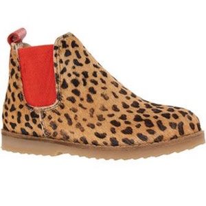 Mini Boden Leopard Print Calf Hair Chelsea Bootie